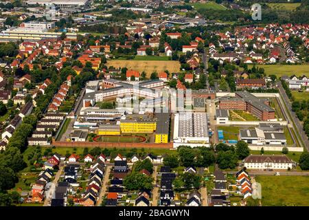 Gefängnis Werl, Blick aus dem Osten, 07.06.2019, Luftbild, Deutschland, Nordrhein-Westfalen, Lohberg, Werl Stockfoto