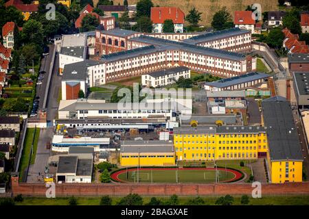 Gefängnis Werl, Blick aus dem Osten, 07.06.2019, Luftbild, Deutschland, Nordrhein-Westfalen, Lohberg, Werl Stockfoto