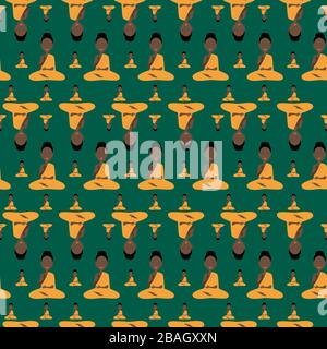 Meditierende Frau, Illustration, Vektor auf weißem Hintergrund Stock Vektor