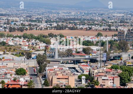 Morgen Luftbild Stadtbild von Cholula, Mexiko Stockfoto