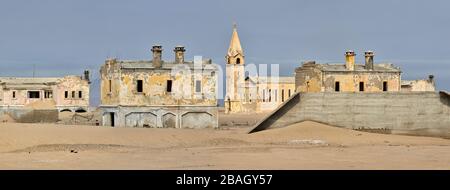 Panorama von Baía dos Tigres, Baia dos Tigres, Tigres Island, Ilha dos Tigres, angolanische Küste, Afrika Stockfoto