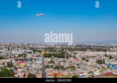 Morgen Luftbild Stadtbild von Cholula, Mexiko Stockfoto