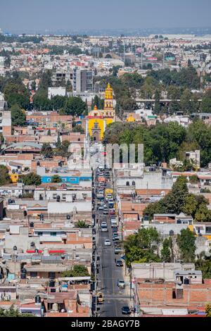 Morgen Luftbild Stadtbild von Cholula, Mexiko Stockfoto