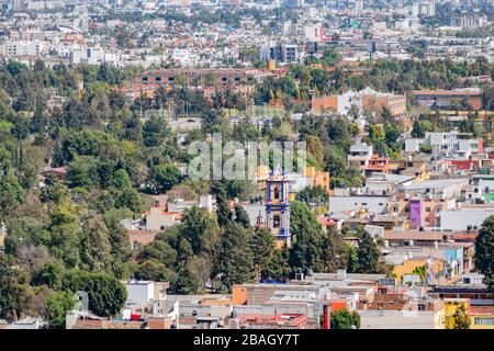 Morgen Luftbild Stadtbild von Cholula, Mexiko Stockfoto