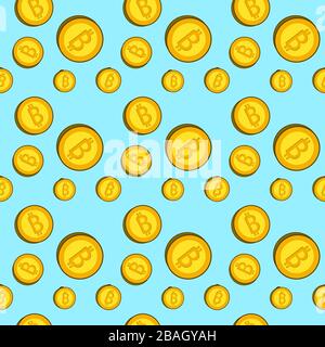 Bitcoin-Muster, Abbildung, Vektor auf weißem Hintergrund Stock Vektor