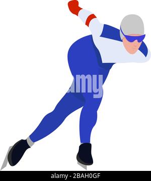Schlittschuhlaufen, Illustration, Vektor auf weißem Hintergrund Stock Vektor