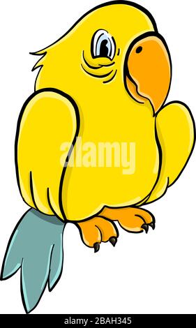Kleiner Papagei, Abbildung, Vektor auf weißem Hintergrund Stock Vektor