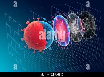 Coronavirus-Forschung, konzeptionelle Abbildung Stockfoto