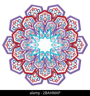 Mandalas, Ramadan kareem. Diwali Festival Urlaubs-Design mit Papier geschnitten Stil von indischem Rangoli Stock Vektor