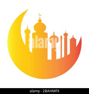 Elegantes Hintergrunddesign für islamische Festivals Ramadan und Eid. Ramadan kareem Moon Stock Vektor