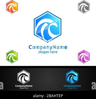Eagle Logo mit Hawk und Phoenix Concept Vector Design Stock Vektor
