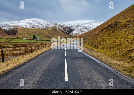 Moffat Dale im späten Winter, Dumfries & Galloway, Schottland Stockfoto