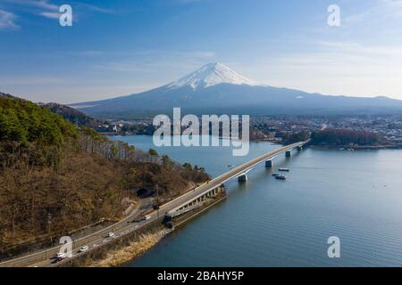 Mt. Fuji und Kawaguchiko in Japan Stockfoto