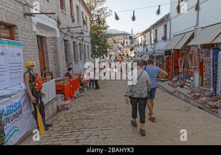 Gjirokaster friedliche Atmosphäre UNESCO-Welterbe Albanien Stockfoto