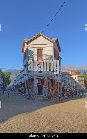 Gjirokaster friedliche Atmosphäre UNESCO-Welterbe Albanien Stockfoto