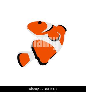 Clown Fish Logo Design-Vektor isoliert auf weißem Hintergrund Stock Vektor