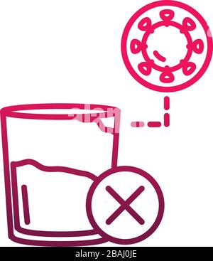 Schutzmaßnahmen gegen Coronavirus verhindern die Ausbreitung des Kovid-19-Vektorgradientensymbols Stock Vektor