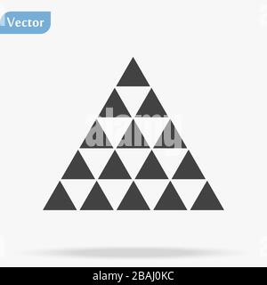 Symbolvektor für mehrere Dreiecke. Modisches Symbol mit mehreren Dreiecken aus Geometrie-Sammlung, isoliert auf weißem Hintergrund. Vektor Stock Vektor