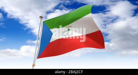 Äquatorial-Guinea - schwenkende Flagge - 3D-Abbildung Stockfoto