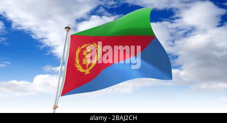 Eritrea - schwenkende Flagge - 3D-Abbildung Stockfoto