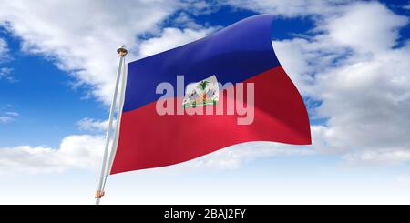 Haiti - schwenkende Flagge - 3D-Abbildung Stockfoto