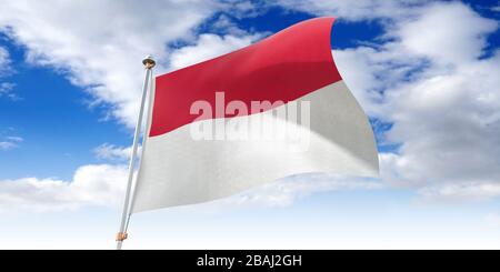 Indonesien - schwenkende Flagge - 3D-Abbildung Stockfoto