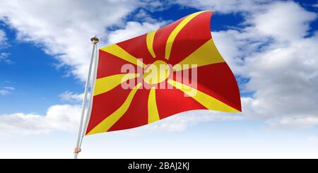 Mazedonien - schwenkende Flagge - 3D-Abbildung Stockfoto