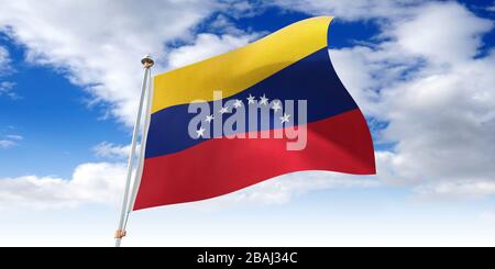 Venezuela - schwenkende Flagge - 3D-Abbildung Stockfoto