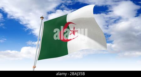 Algerien - schwenkende Flagge - 3D-Abbildung Stockfoto