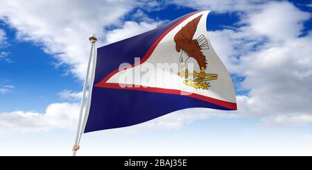 Amerikanisch-Samoa - schwenkende Flagge - 3D-Abbildung Stockfoto
