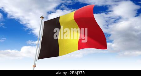 Belgien - schwenkende Flagge - 3D-Abbildung Stockfoto