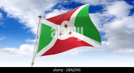 Burundi - schwenkende Flagge - 3D-Abbildung Stockfoto