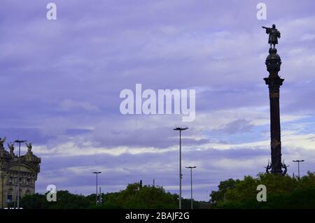 Christoph Kolumbus-Denkmal in Barcelona Stockfoto