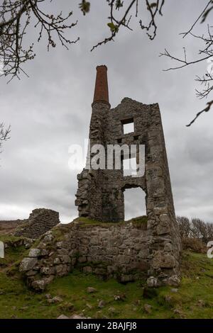 Carn Galver Mine Pump Engine House, Penwith Peninsula, Cornwall, Großbritannien Stockfoto