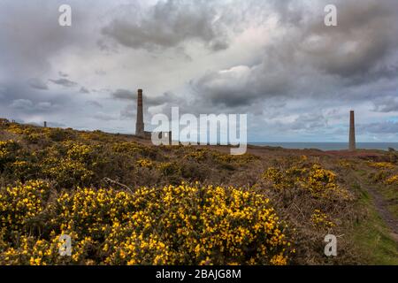 Levant Mine, UNESCO-Weltkulturerbe, Penwith Peninsula, Cornwall, Großbritannien Stockfoto