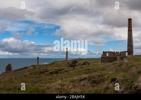 Levant Mine, UNESCO-Weltkulturerbe, Penwith Peninsula, Cornwall, Großbritannien Stockfoto