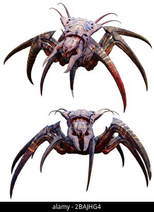 Arachnid Horror Creature 3D-Illustration Stockfoto