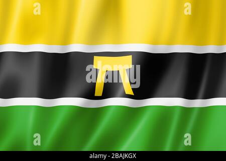 Ethnische Flagge der Ashanti People, Afrika. 3D-Abbildung Stockfoto