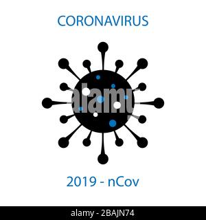 Coronavirus Bakterium Cell Icon, 2019-nCoV. Stock Vektor
