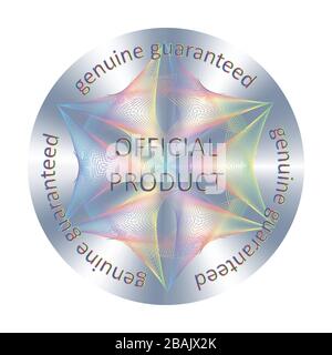 Offizieller Product Round Hologram Aufkleber. Stock Vektor