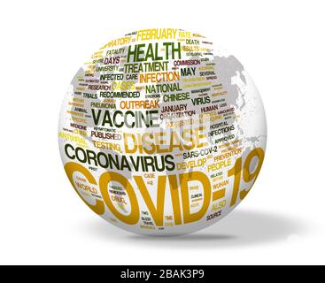 Coronavirus (Covid-19) - Konzeptbild des COVID-19-Konzepts für pandemische Infektionskrankheiten mit Kopierraum Stockfoto