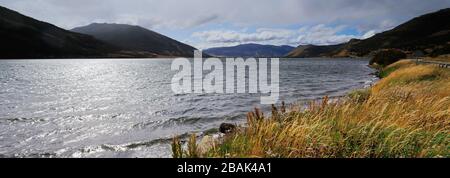 Blick auf Lago Figueroa in der Nähe von Cerro Castillo, Patagonien, Chile, Südamerika Stockfoto