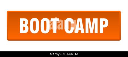 Boot Camp Button. Boot Camp Square orange Drucktaste Stock Vektor