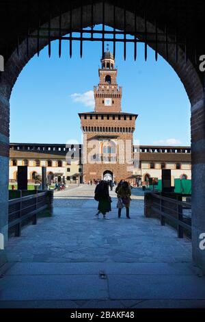 Castello Sforzesco, Mailand, Lombardei, Italien, Europa Stockfoto