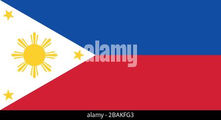 Flagge der Philippinen - Standardverhältnis der philippinischen Flagge - True RGB-Farbmodus Stockfoto