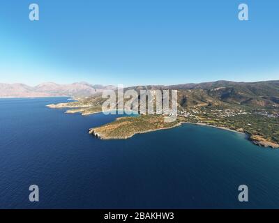 Panoramaaussicht auf die Insel Kalydon, Krete, Griechenland Stockfoto