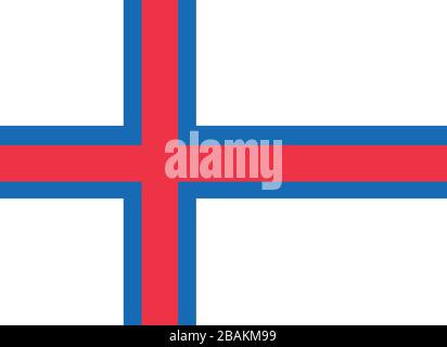 Flagge der Färöer - Standardverhältnis der färöischen Flagge - True RGB-Farbmodus Stockfoto