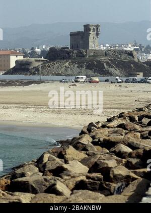 CASTILLO PALACIO DE SANTA CATALINA CONSTRUIDO EN 1929. ORT: CASTILLO DE SANTA CATALINA. TARIFA. Cadiz. SPANIEN. Stockfoto