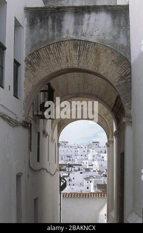 ARQUERIA DEL CONVENTO DE LA CONCEPCION - SIGLO XVI ORT: IGLESIA DEL CONVENTO DE LA CONCEPCION. VEJER DE LA FRONTERA. Cadiz. SPANIEN. Stockfoto