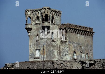 CASTILLO PALACIO DE SANTA CATALINA CONSTRUIDO EN 1929. ORT: CASTILLO DE SANTA CATALINA. TARIFA. Cadiz. SPANIEN. Stockfoto